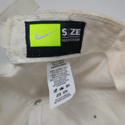 Nike Baseball Cap White One Size Heritage86 Slideback Swoosh Logo Cotton Hat