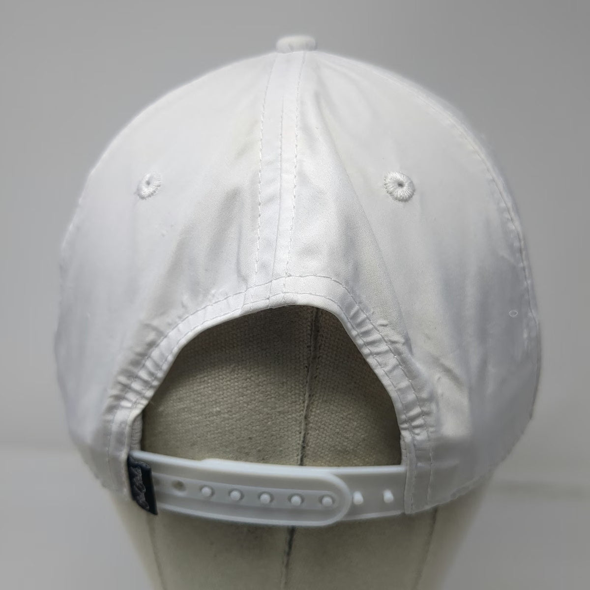 Bad Birdie 5 Panel White Hat One Size Snapback Black Rope Script Performance