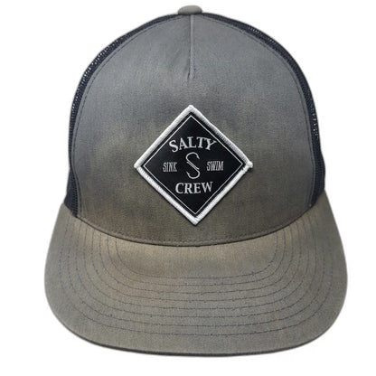 Salty Crew Trucker Hat Gray One Size Mesh Back Snapback Sink Swim Hook Logo
