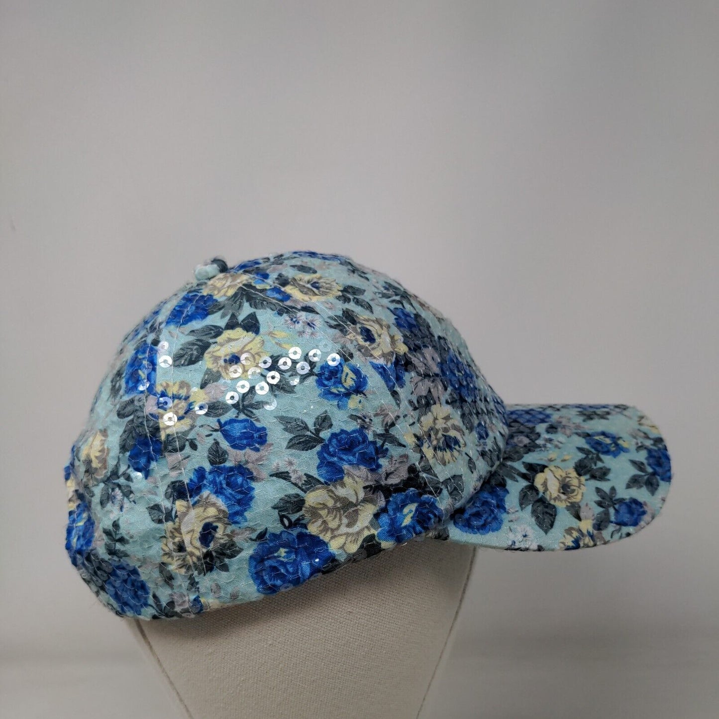 Floral Sequin Sparkle Strapback Hat Multi One Size Adjustable 6 Panel