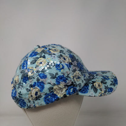 Floral Sequin Sparkle Strapback Hat Multi One Size Adjustable 6 Panel