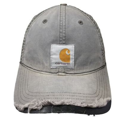 Carhartt Trucker Hat Gray One Size Mesh Back Canvas Patch Snapback Workwear Logo