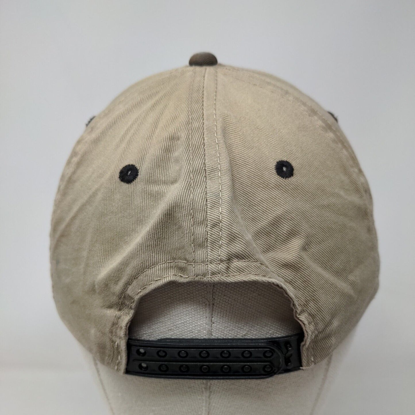 Foothills Insurance Snapback Hat Tan OSFA Adjustable Vented Holes Cobra