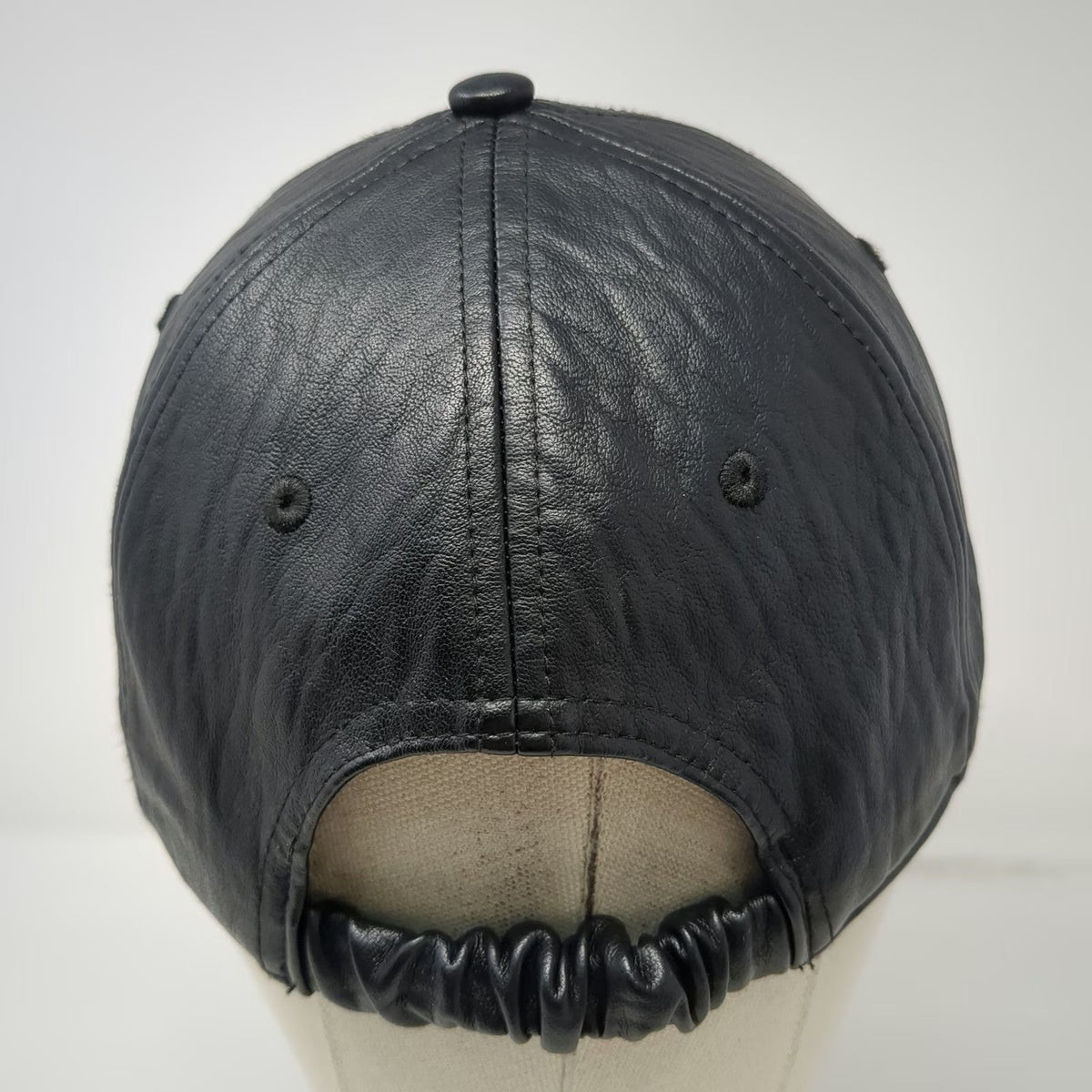 A New Day Baseball Cap Black One Size Imitation Leather Elastic Strapback Hat