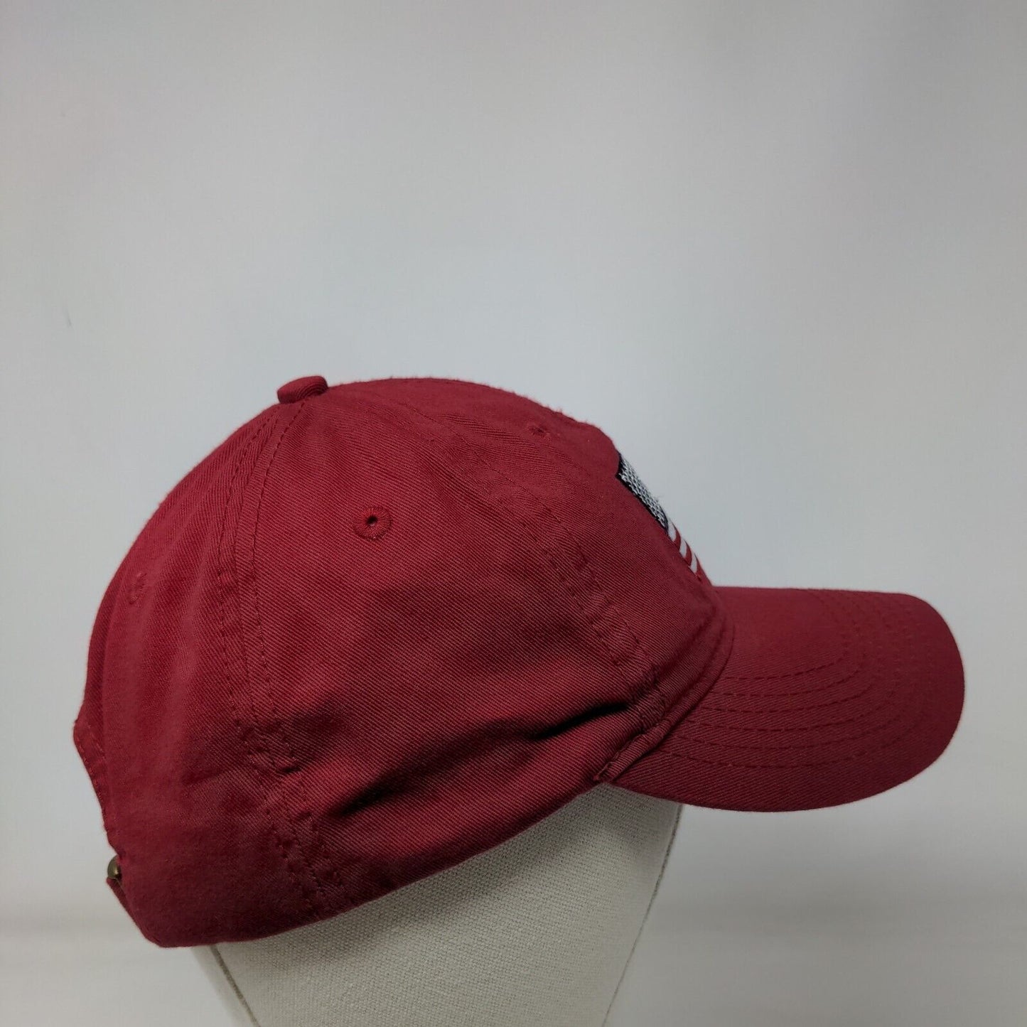 American Flag Slideback Hat Red No Size Adjustable Embroidered Patriotic Cotton
