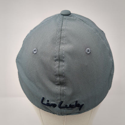 Live Lucky Fitted Hat Gray S/M Embroidered Vented Holes 6 Panel Black Clover