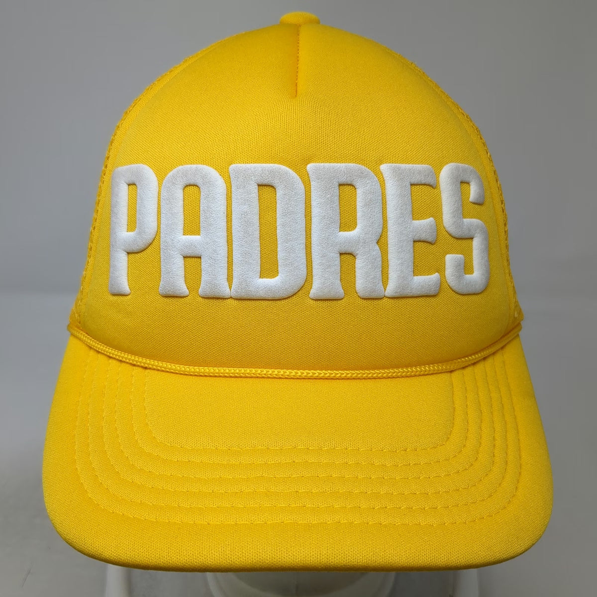 San Diego Padres MLB Melonwear Trucker Hat Yellow One Size Sycuan Patch Mesh