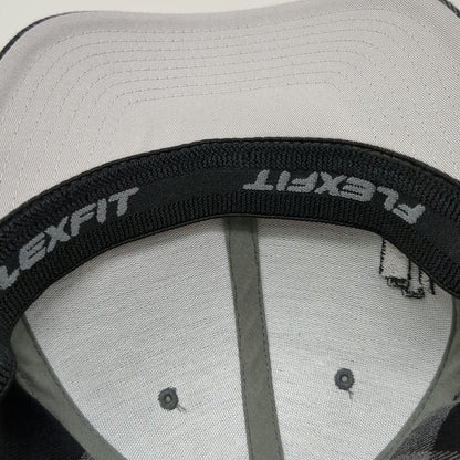 Flexfit Incase Baseball Cap Black Gray M Plaid Tartan Pattern Stretchy Hat