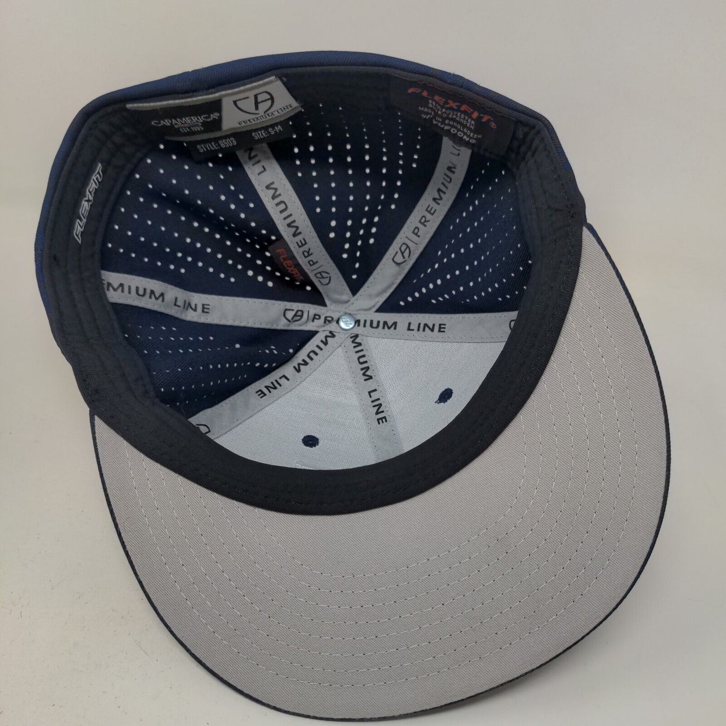 Cap America Premium Line Men's Fitted Hat Blue Size S-M Embroidered Flag Logo