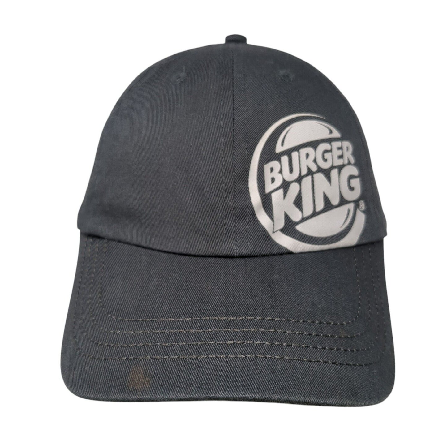 Burger King Slideback Hat Gray One Size Solid Adjustable Crew Uniform