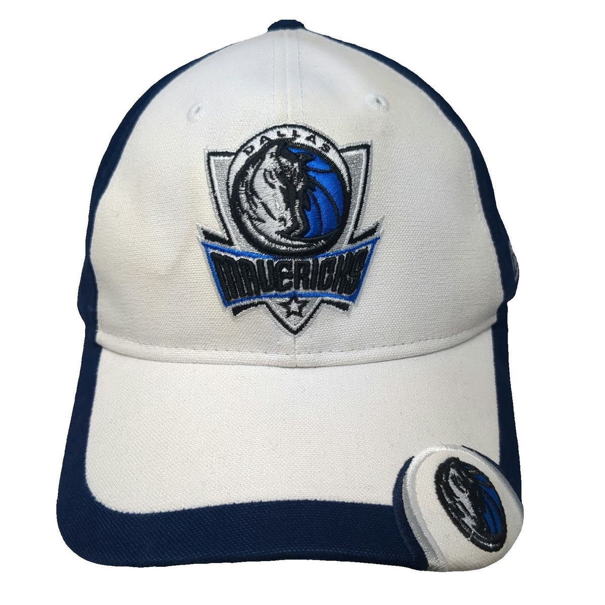 Reebok Dallas Mavericks NBA Blue White Cap One Size Strapback Logo Embroidery