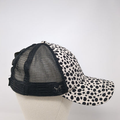 Unbranded Strapback Trucker Hat Multi One Size Ponytail Dalmatian