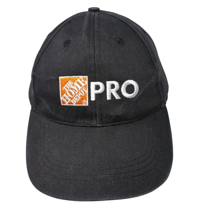 The Home Depot Pro Strapback Hat Black One Size Adjustable Embroidered BDA