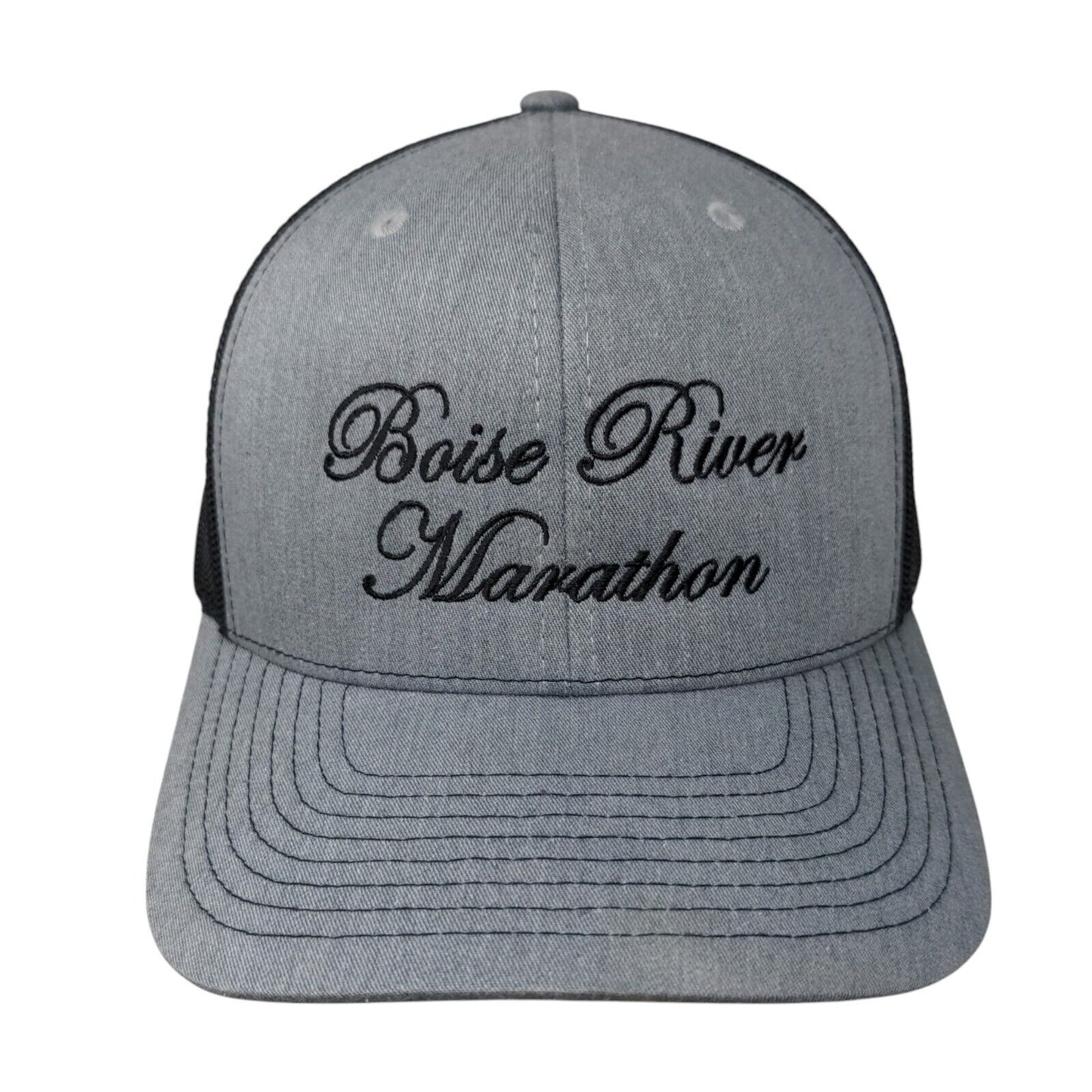 Boise River Marathon Snapback Trucker Hat Gray OS Adjustable Mesh Richardson