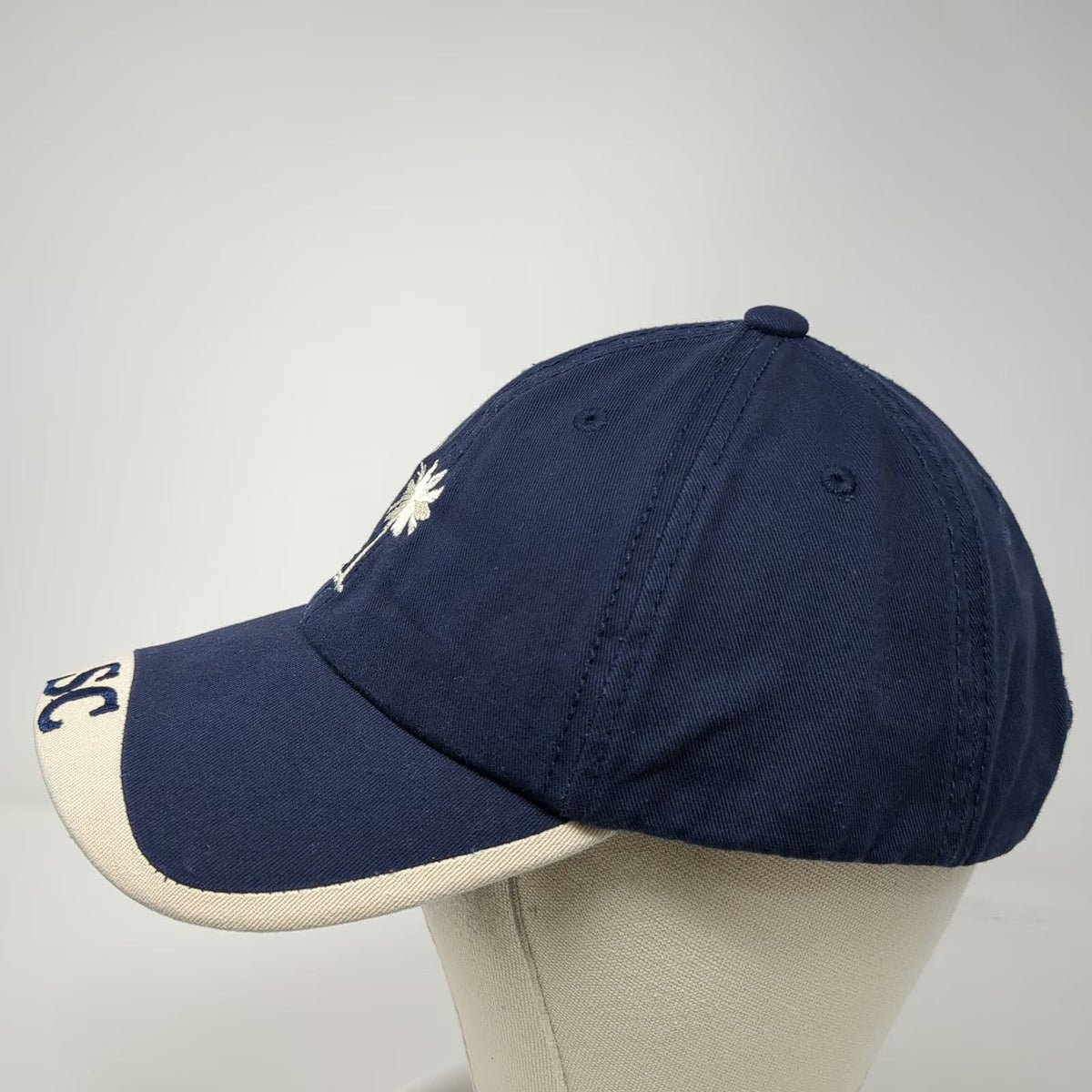 Strand Headwear Blue Beige One Size Baseball Cap Hat South Carolina Palmetto SC