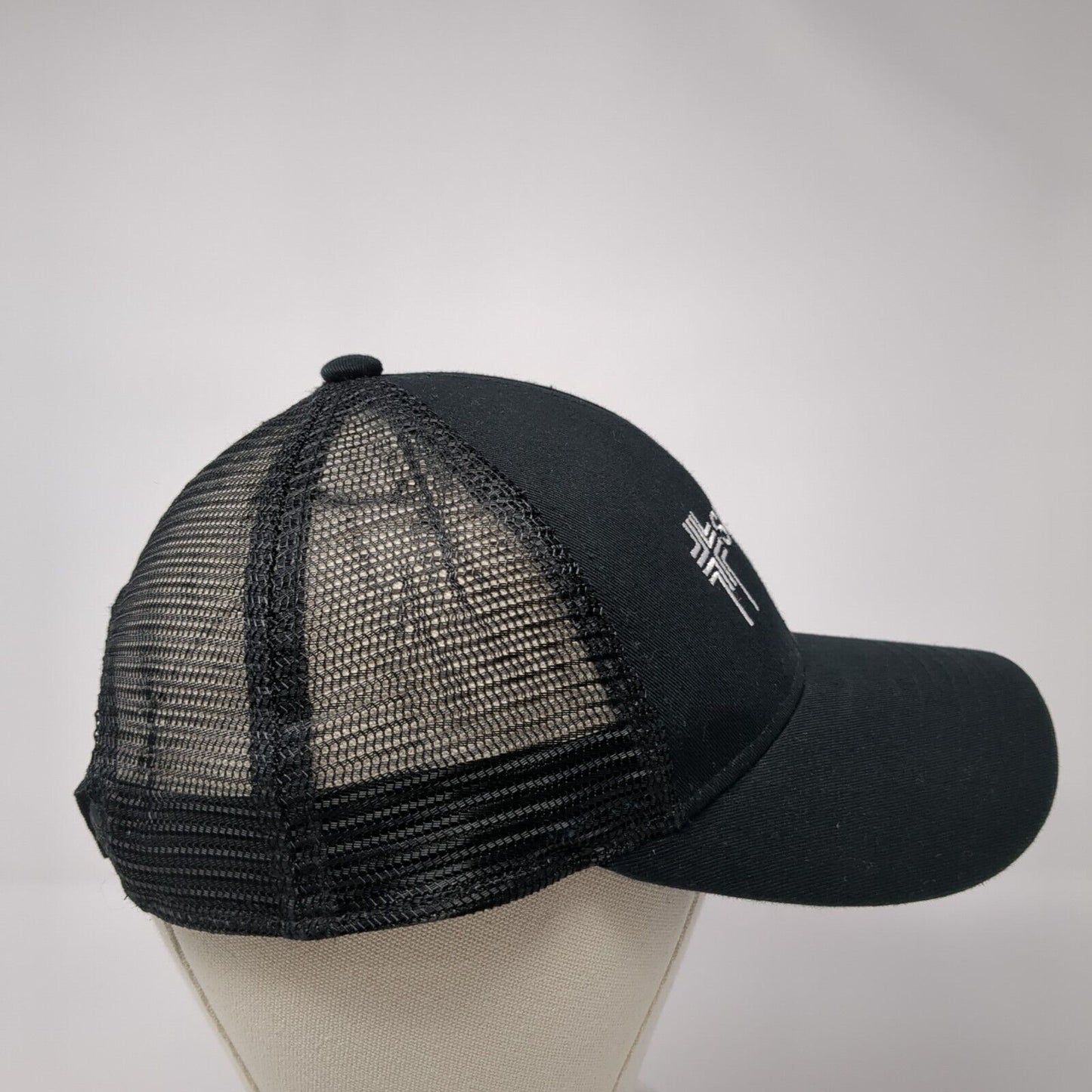 St Luke's Strapback Mesh Back Trucker Hat Black One Size Adjustable