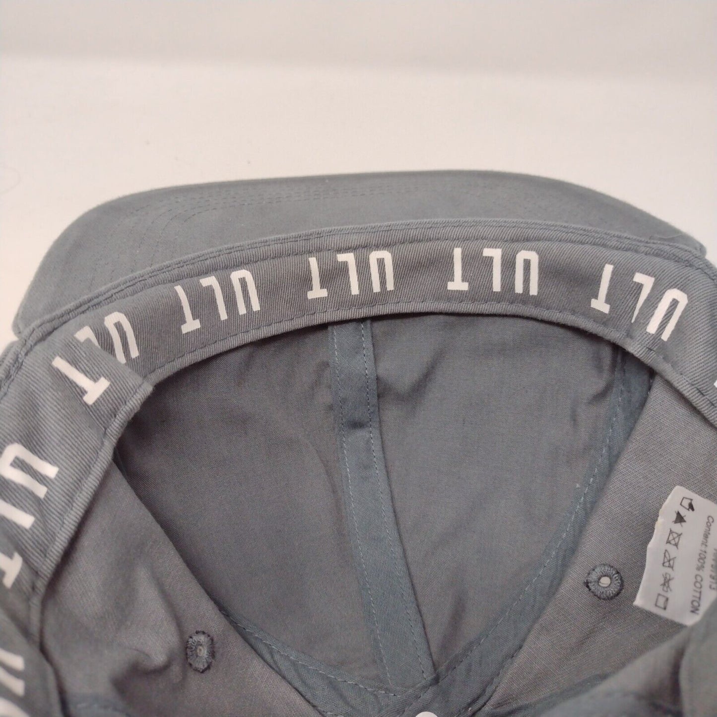 ULT Snapback Hat Gray OSFA Adjustable Solid 6 Panel Vent Holes