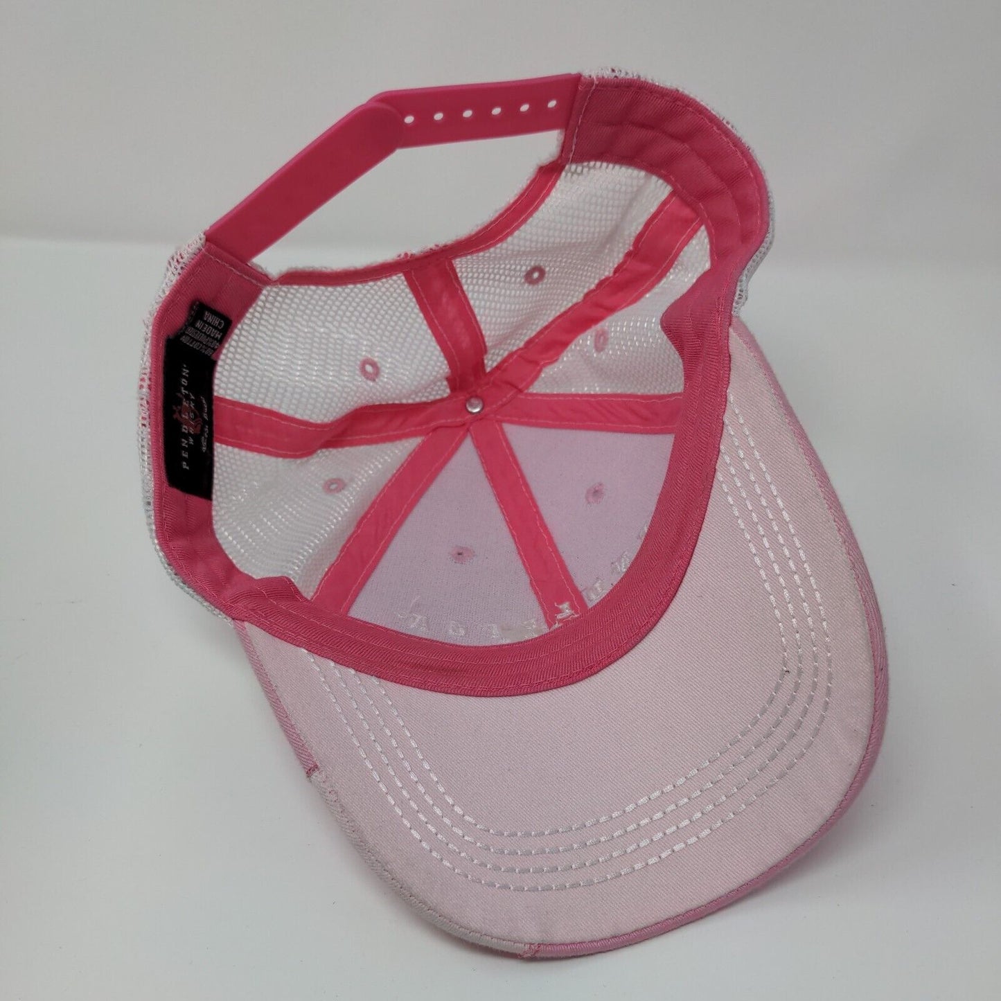 Pendleton Whisky Snapback Trucker Hat Pink One Size Mesh Back 6 Panel