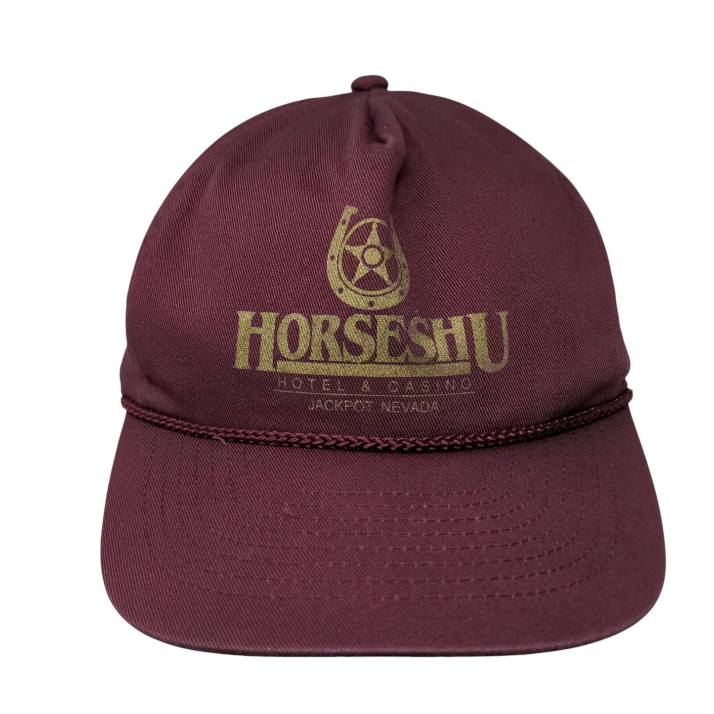 Horseshu Hotel & Casino Snapback Rope Hat Red OSFA Adjustable Mohr's