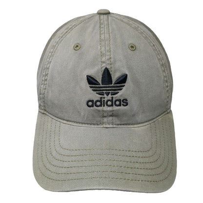 Adidas Baseball Cap Green One Size Cotton Trefoil Logo Strapback Curved Brim Hat