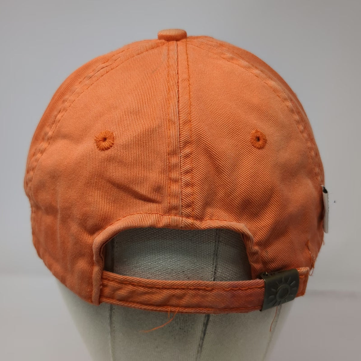 No Boundaries Baseball Cap Orange Blue One Size Distressed Slideback Logo Hat