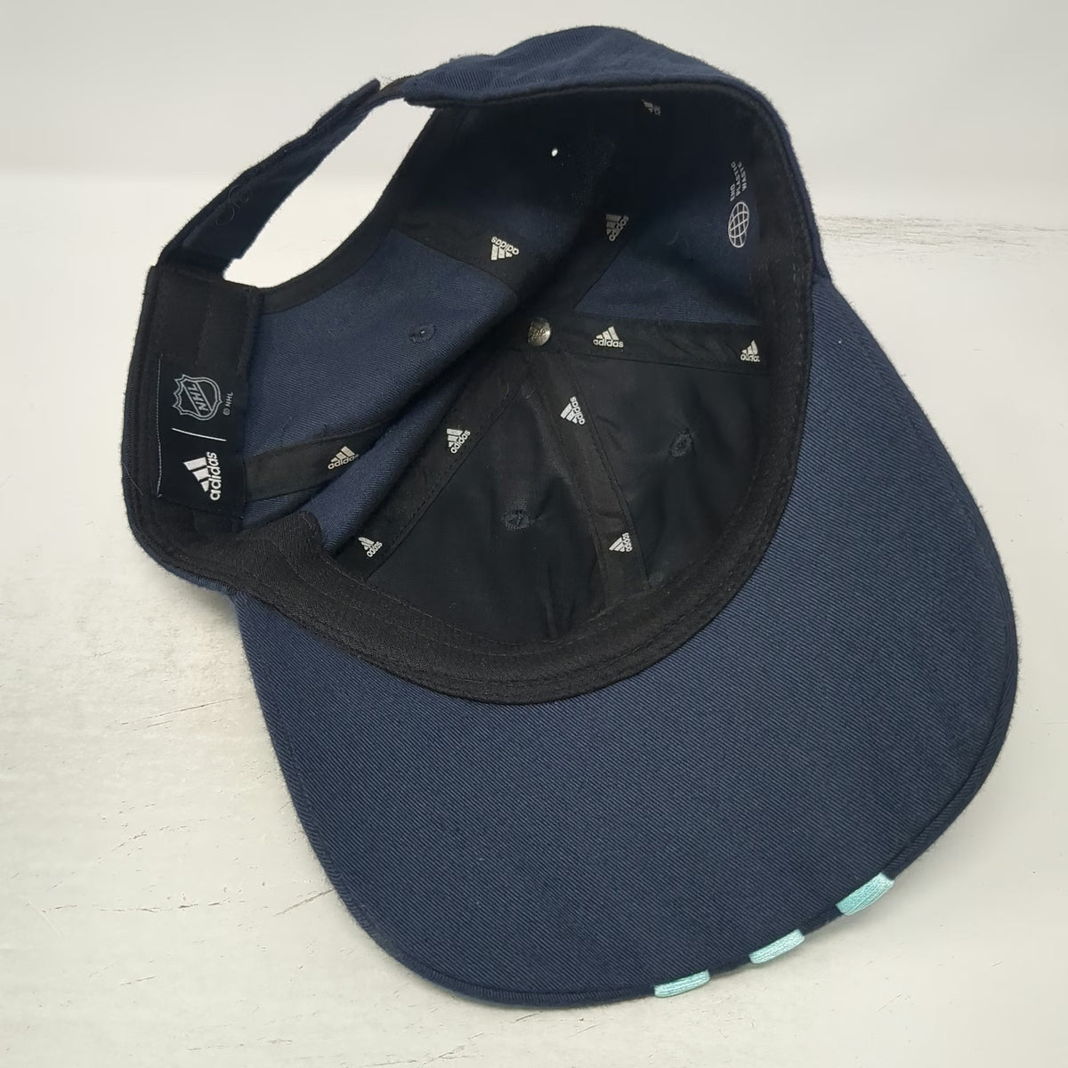 adidas Seattle Kraken NHL Blue One Size Cap Three Stripes Strapback Logo Hockey