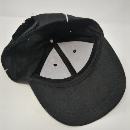 Unbranded Strapback Hat Black One Size Adjustable Vented Holes 6 Panel Blank