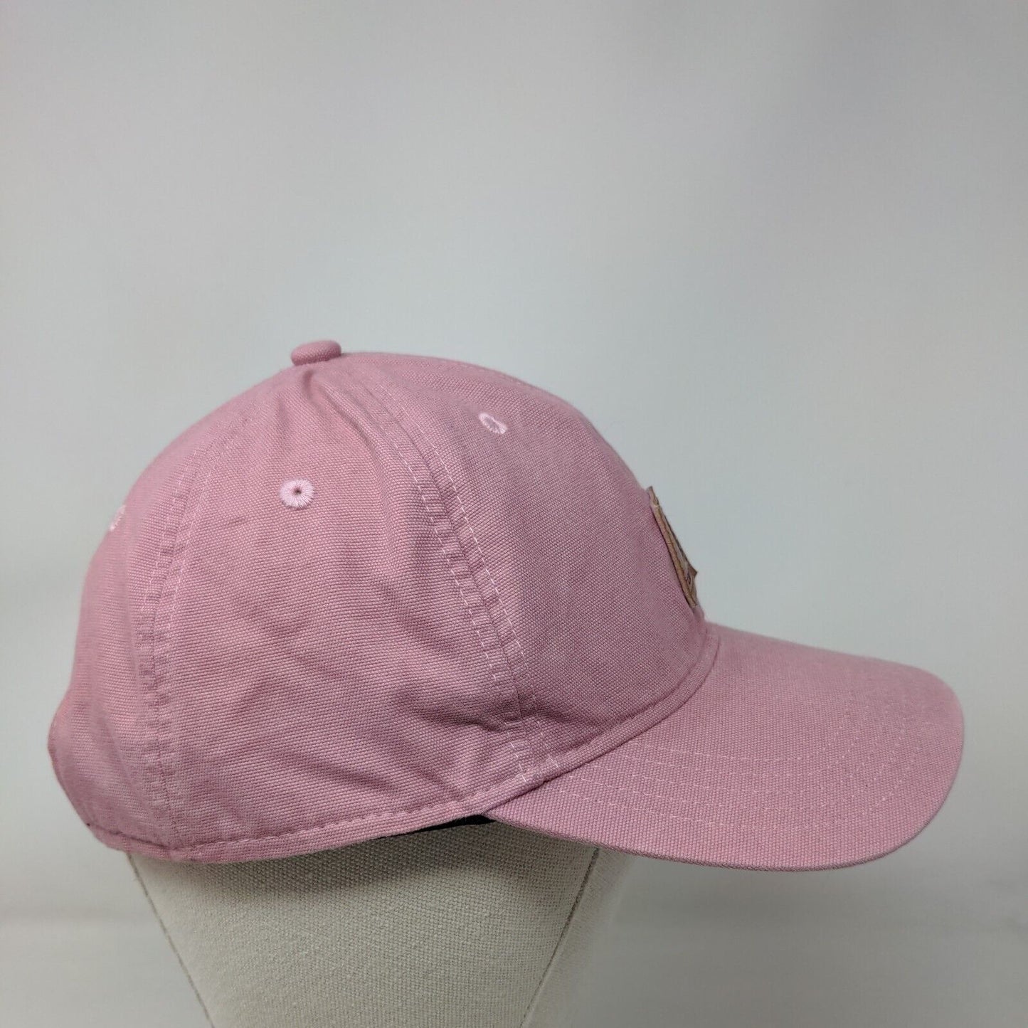 Carhartt Strapback Hat Pink One Size Adjustable Embroidered Logo 6 Panel