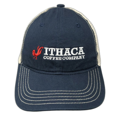 District Ithaca Coffee Company Rooster Blue One Size Trucker Hat Mesh Snapback