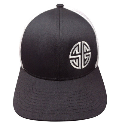 SG Snapback Mesh Back Trucker Hat Black One Size Pacific Headwear