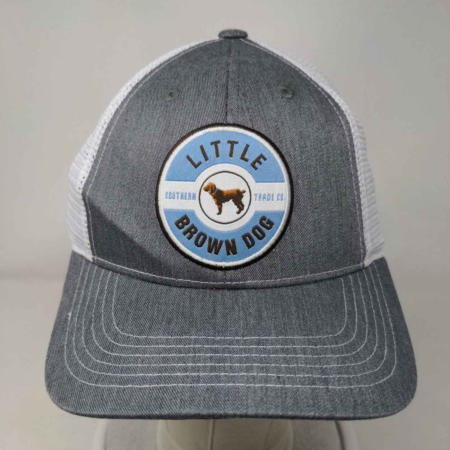Little Brown Dog Snapback Mesh Back Trucker Hat Gray One Size Colorblock