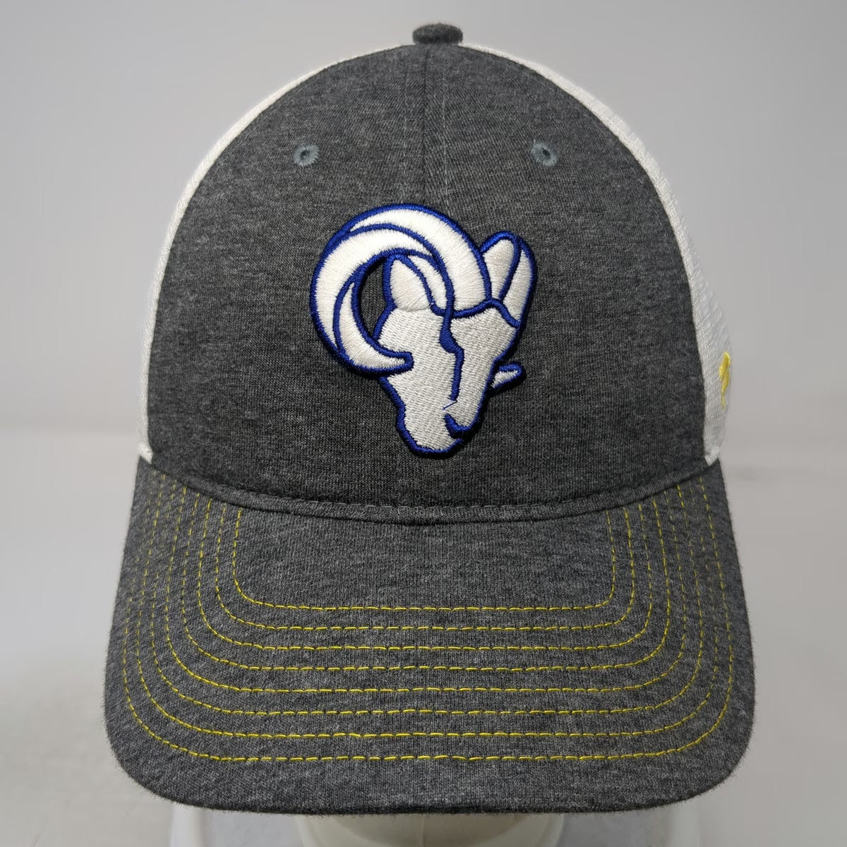Los Angeles Rams NFL Fanatics Trucker Hat Gray White Blue One Size Snapback Mesh