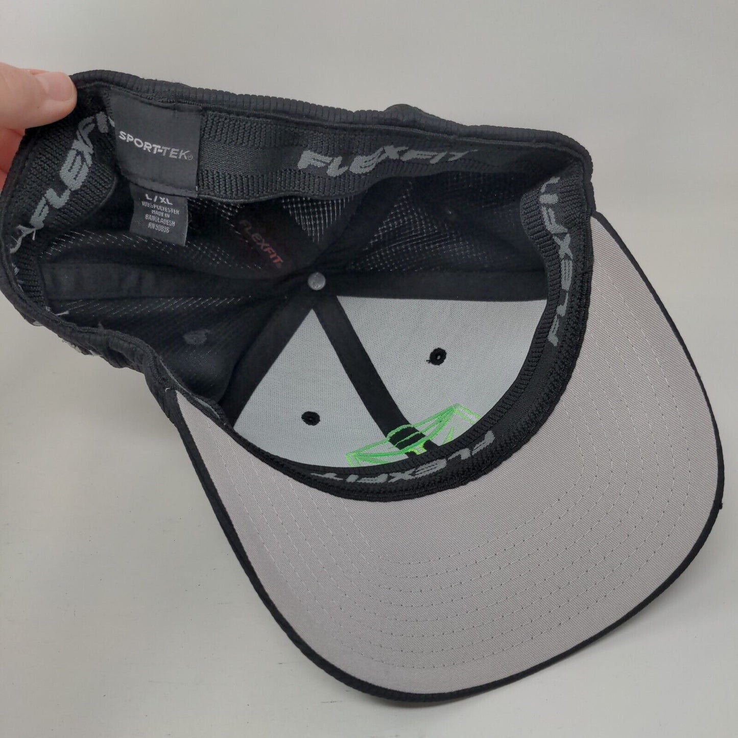 Sport-Tek Fitted Hat Black L/XL Embroidered Tezseract Flexfit 6 Panel