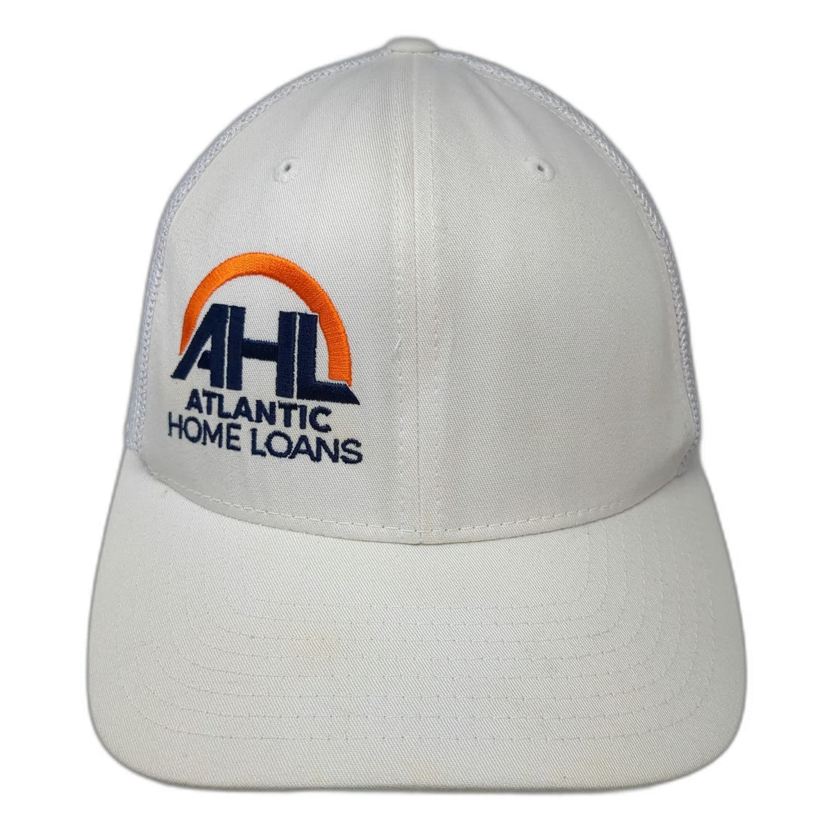 Yupoong Atlantic Home Loans Baseball Cap White Blue Orange One Size Mesh Hat