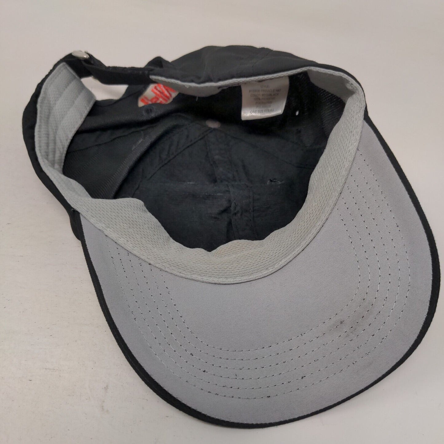 FMC Strapback Pinnacle Hat Black OSFA Embroidered Vented Holes Blank Antigua
