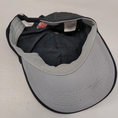 FMC Strapback Pinnacle Hat Black OSFA Embroidered Vented Holes Blank Antigua