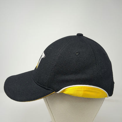 CAT Baseball Cap Black One Size Strapback Polyester Textured Industrial Logo Hat