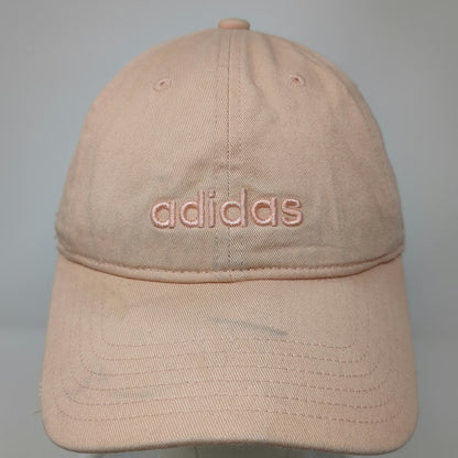 Adidas Baseball Cap Pink One Size Strapback Distressed Embroidered Logo Hat