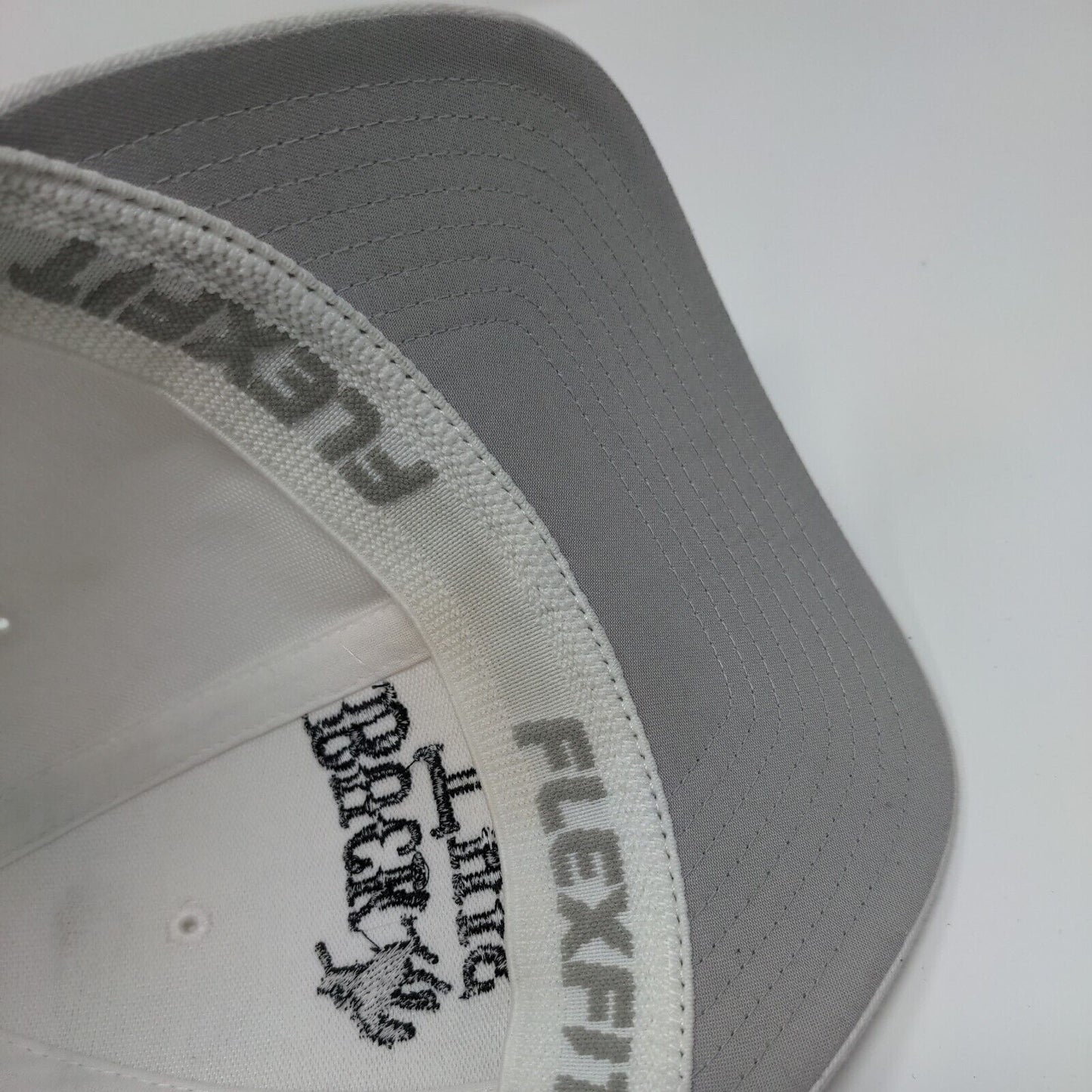 Buck This Fitted Mesh Back Trucker Hat White OSFA Flexfit Yupoong