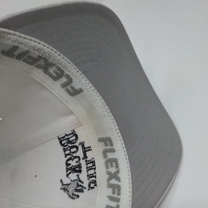 Buck This Fitted Mesh Back Trucker Hat White OSFA Flexfit Yupoong