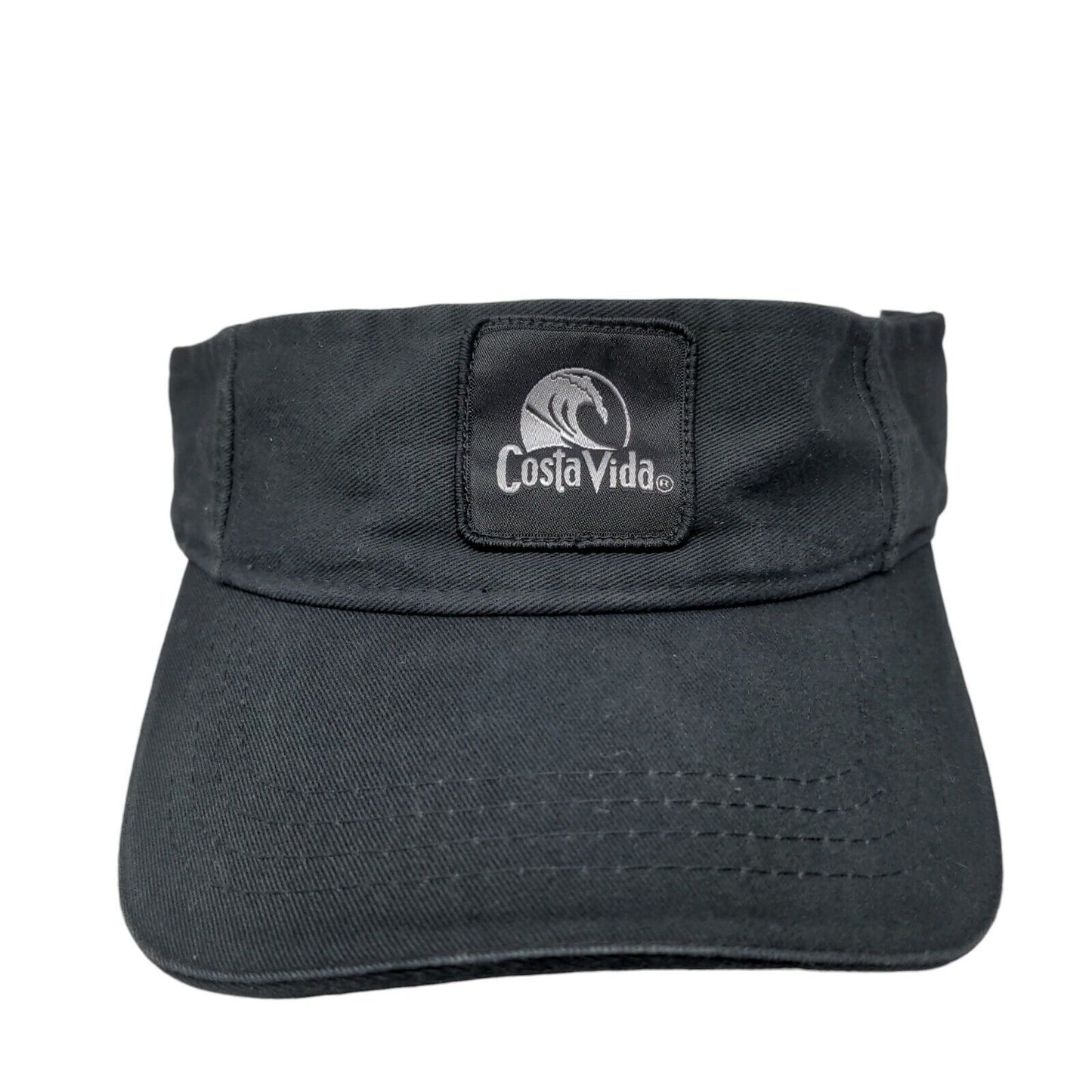 Costa Vida Strapback Sun Visor Hat Black OSFA Adjustable Sportsman Cotton