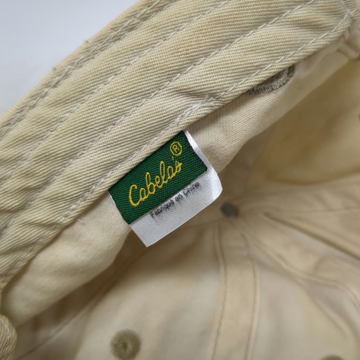 Cabela's Baseball Cap Beige One Size World's Foremost Outfitter Slideback Hat