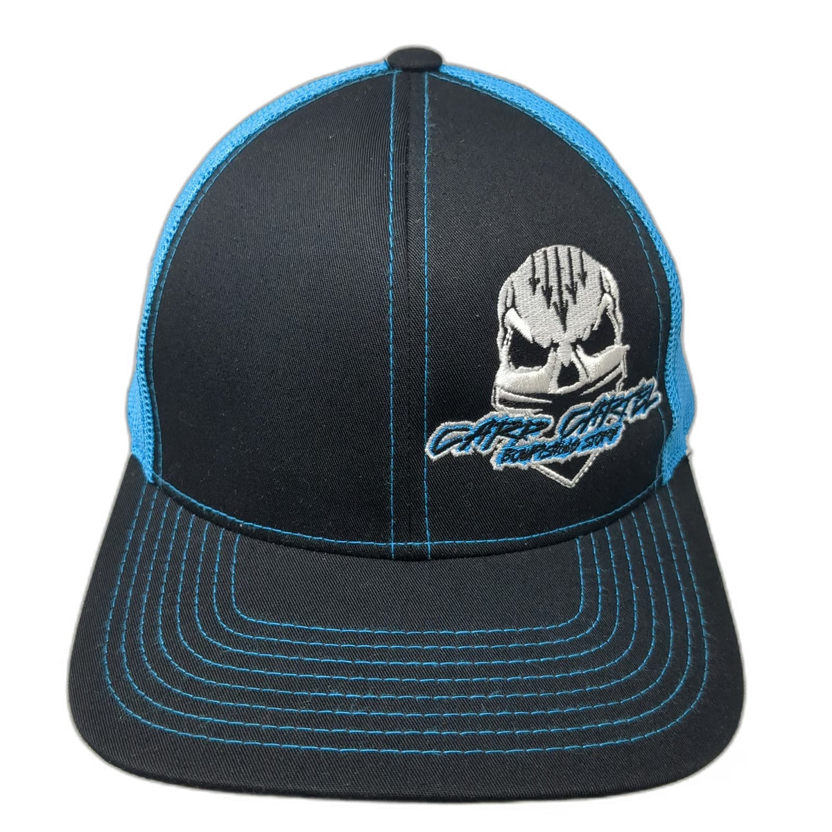 Pacific Headwear Trucker Hat Black Blue One Size Bowfishing Store Mesh Snapback