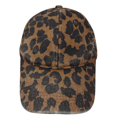 Leopard Print Strapback Hat Multicolor OSFA Adjustable 6 Panel Blank