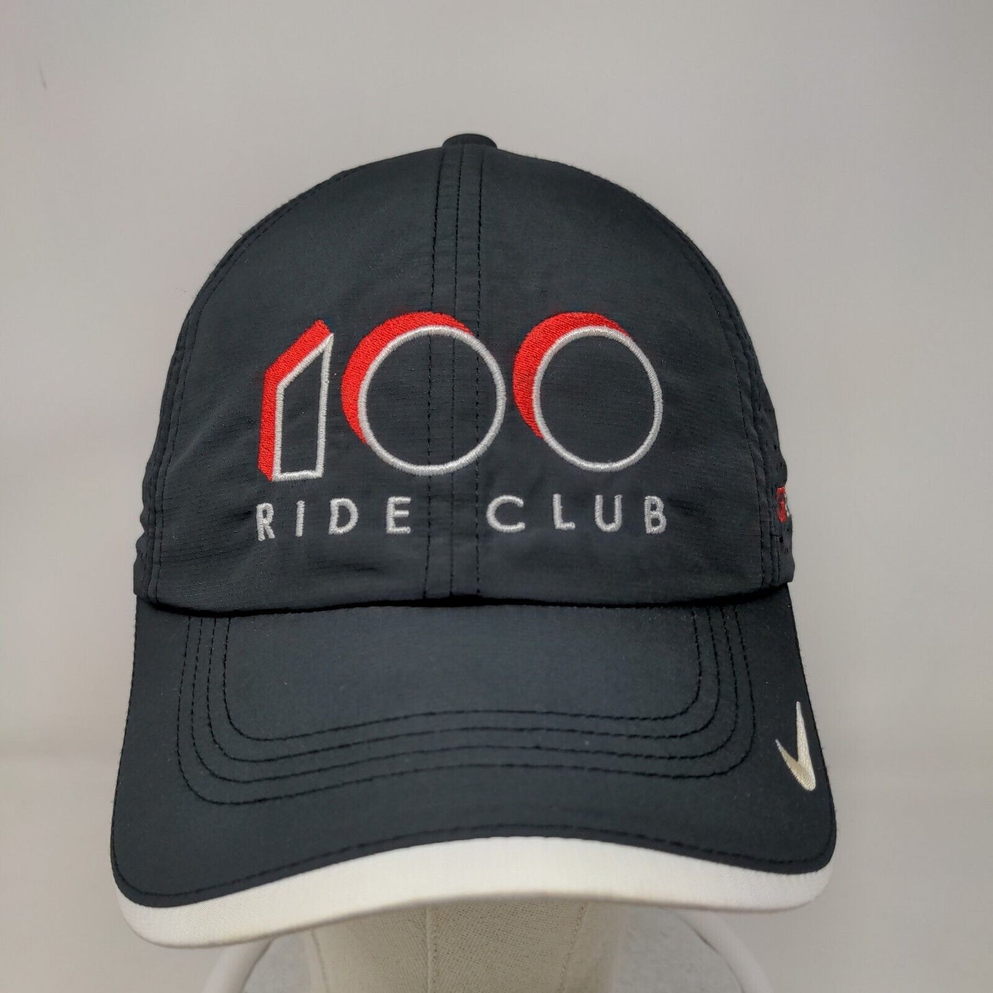 Nike Golf Men's Strapback Hat Black Size OSFM Embroidered 100 Ride Club Logo