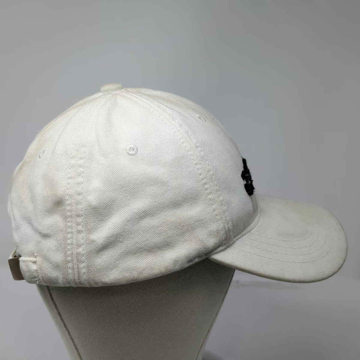 Jacson Baseball Cap White One Size Slideback 6-Panel Cotton Embroidered Logo Hat