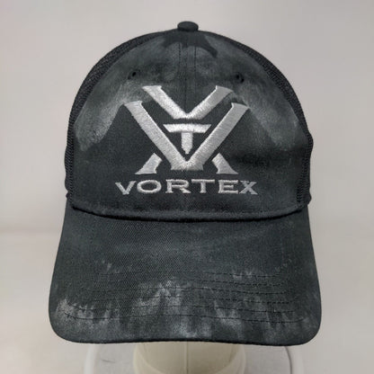 Vortex Snapback Mesh Back Trucker Hat Black OSFM Embroidered 6 Panel
