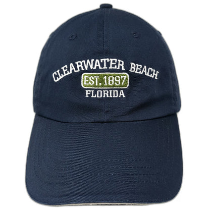 Wings Baseball Cap Blue One Size Clearwater Beach Florida EST 1897 Strapback Hat