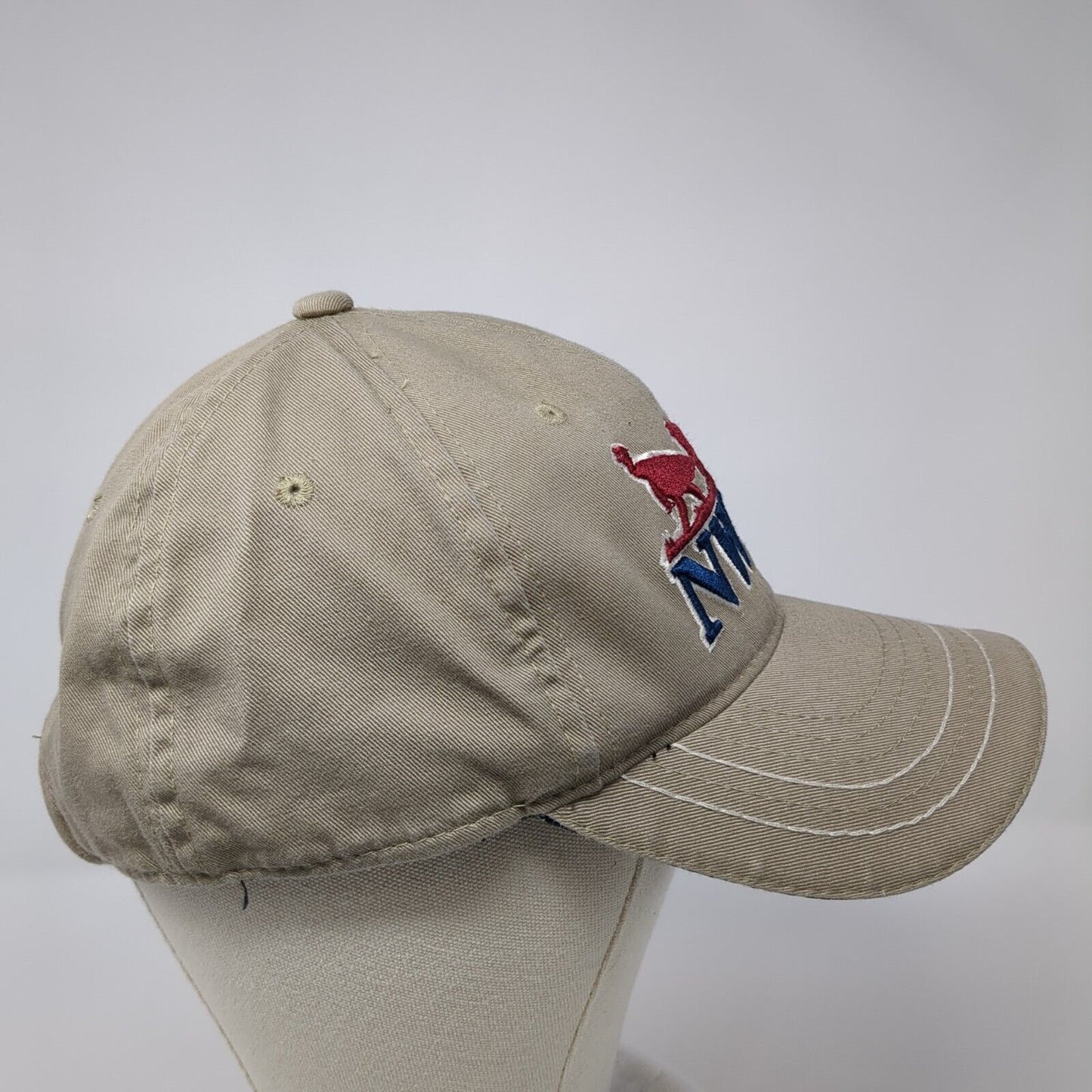NWTF Strapback Hat Tan One Size Embroidered Vent Holes Outdoor Cap