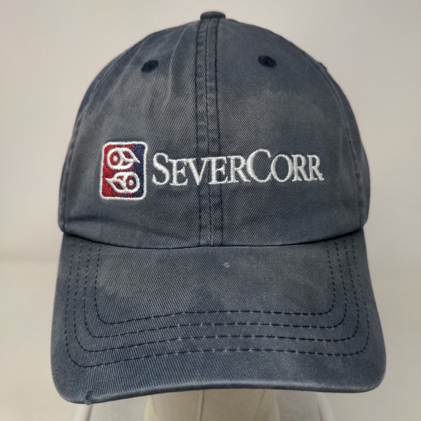 SeverCorr Strapback Hat Blue OSFM Adjustable Embroidered 6 Panel Cotton